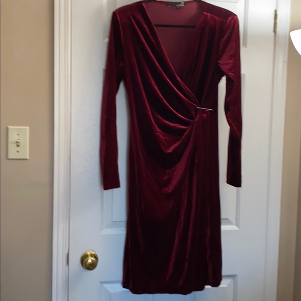 Red velvet dress